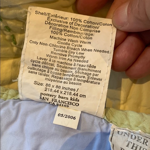 BNWOT Vintage Floral Patchwork Quilt - Blue, Yellow, Pink by Pottery Barn Kids! - Picture 5 of 9